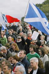 Calton Hill rally crowd