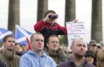 Calton Hill protest against Queen