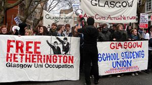 Glasgow students on the march