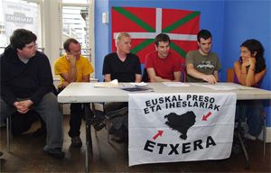 Basque brigadists speak at a public meeting in Glasgow