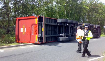 Postal lorry crashed by management